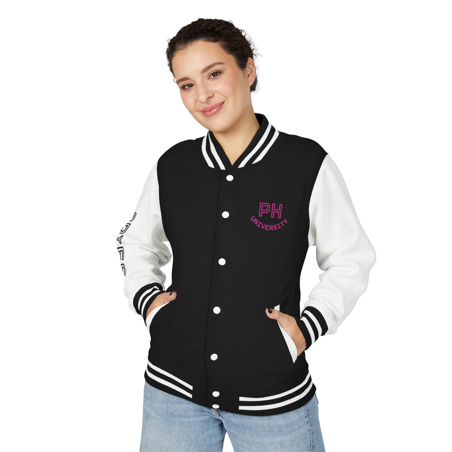 Unisex Heavyweight Letterman Jacket - Purtty Kitty - Spies