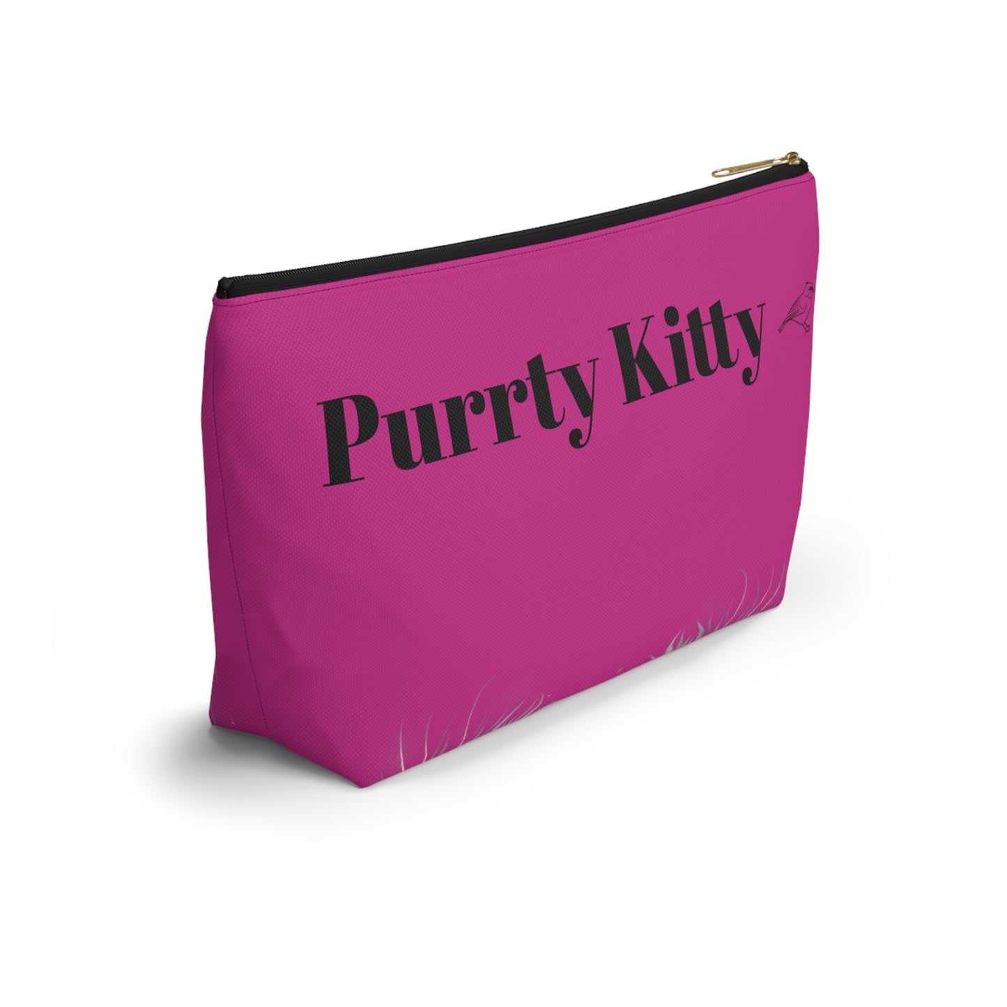 Purrty Kitty Makeup Accessory Pouch - Birds Aren't Real Line