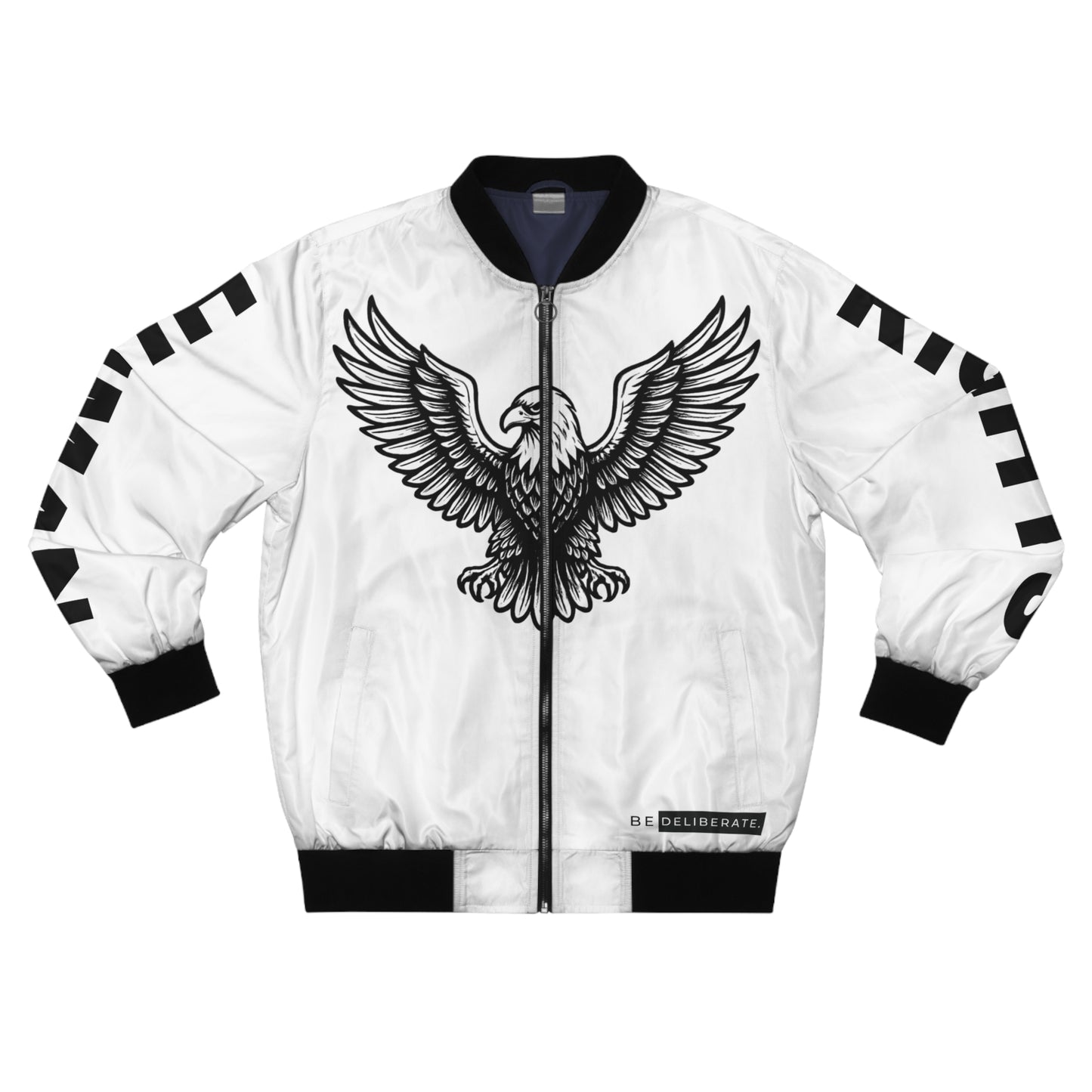 Bald Eagle Human Rights Bomber Jacket - Be Deliberate. Make A Statement.