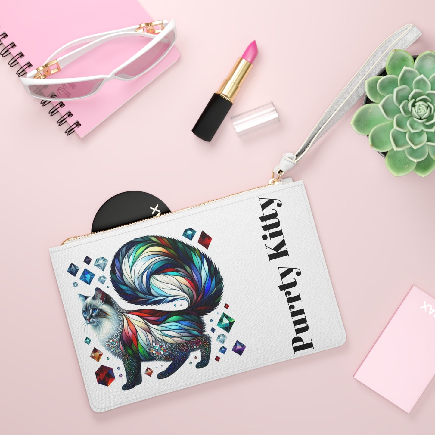 Purrty Kitty Clutch Bag - Birds Aren't Real