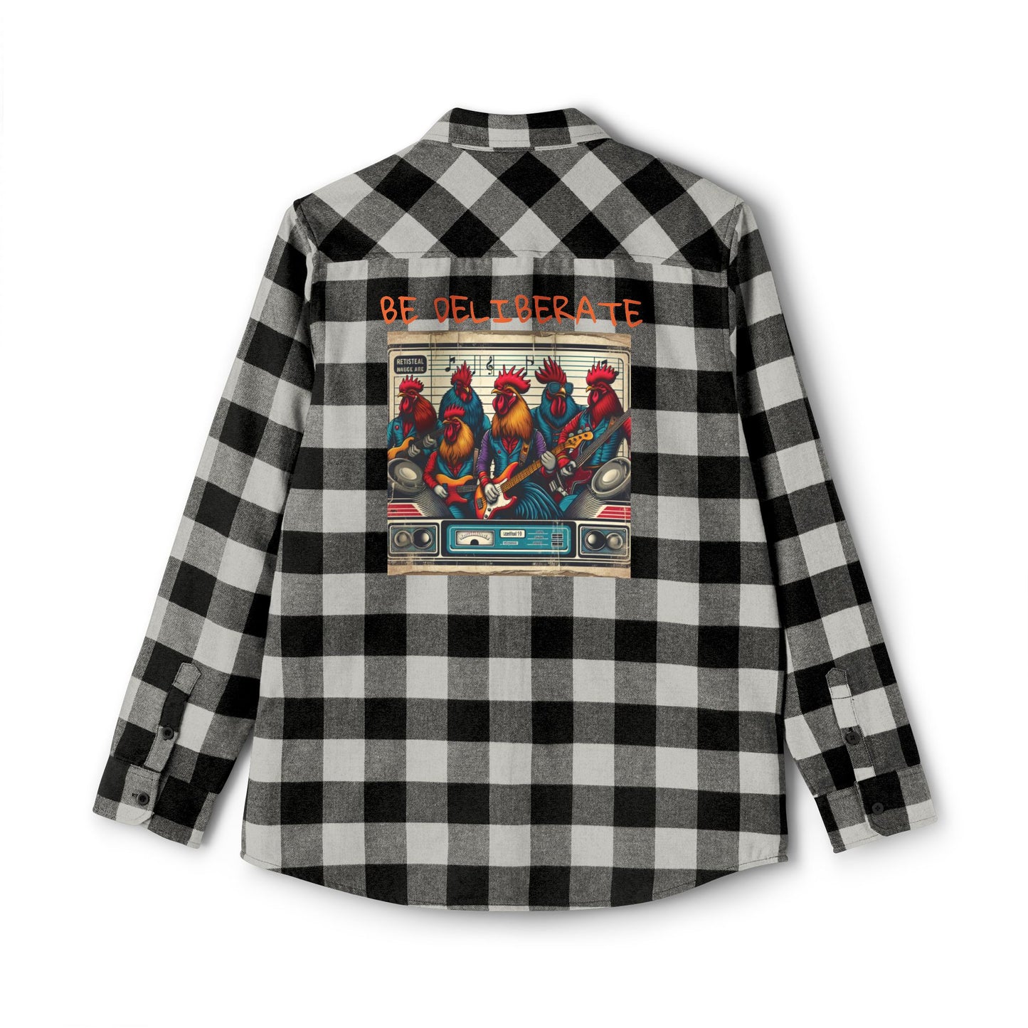 'Be Deliberate' Rooster Rock Band Unisex Flannel Shirt