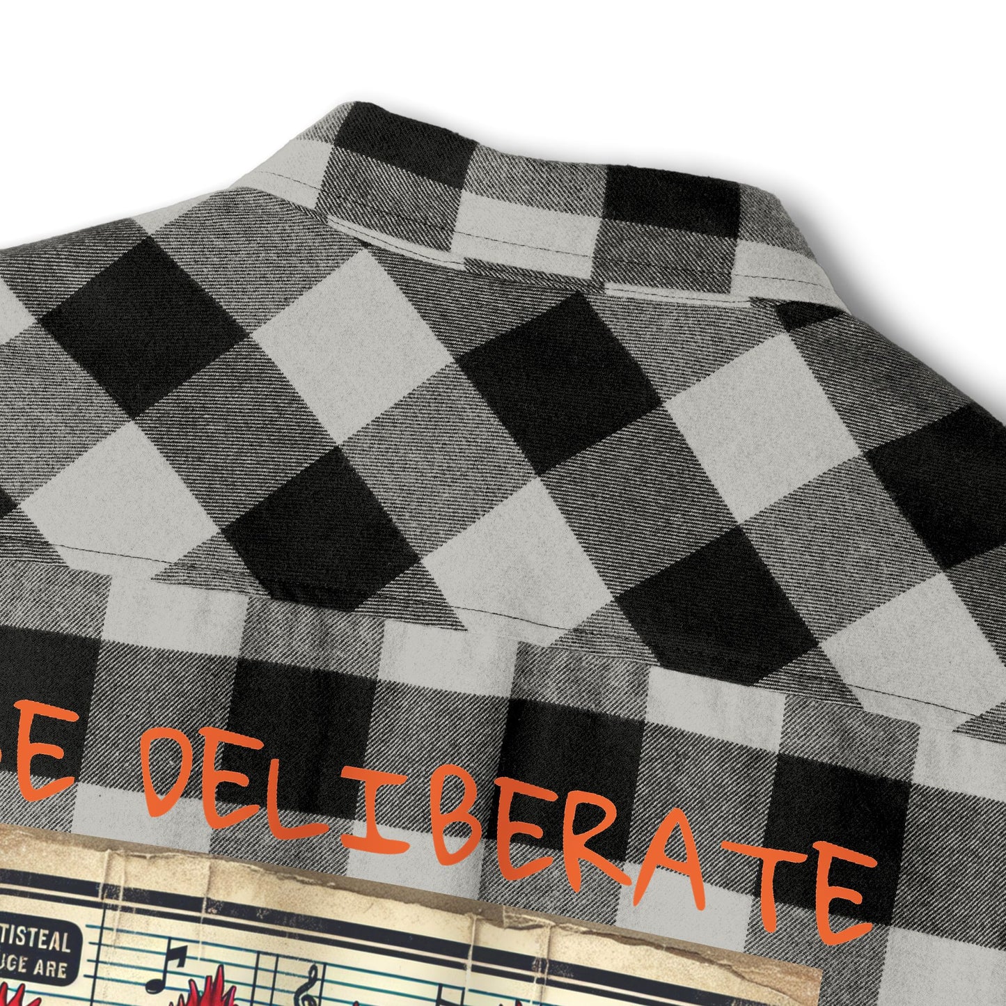 'Be Deliberate' Rooster Rock Band Unisex Flannel Shirt