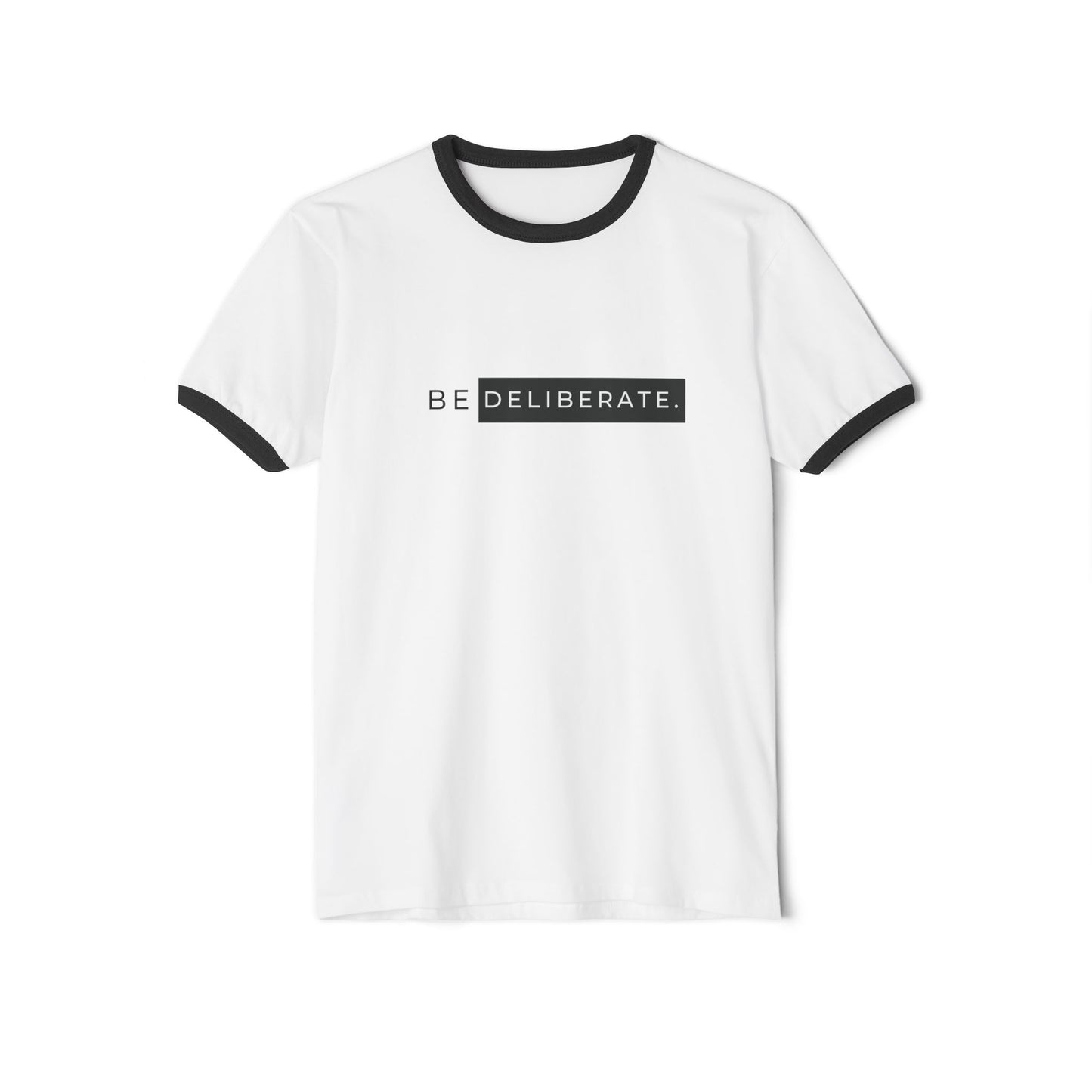 Be Deliberate Rooster Ringer T-Shirt - 'Get Up and Crow'
