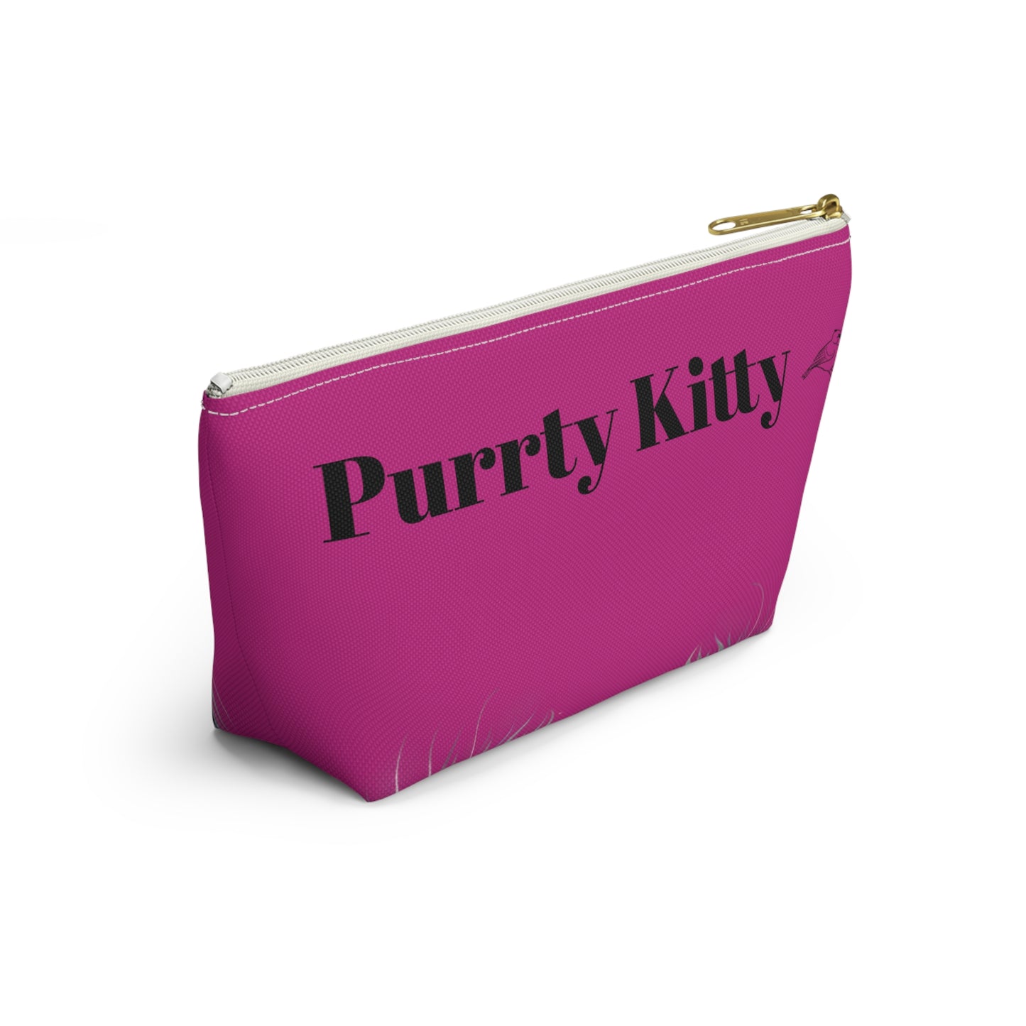 Purrty Kitty Makeup Accessory Pouch - Birds Aren't Real Line