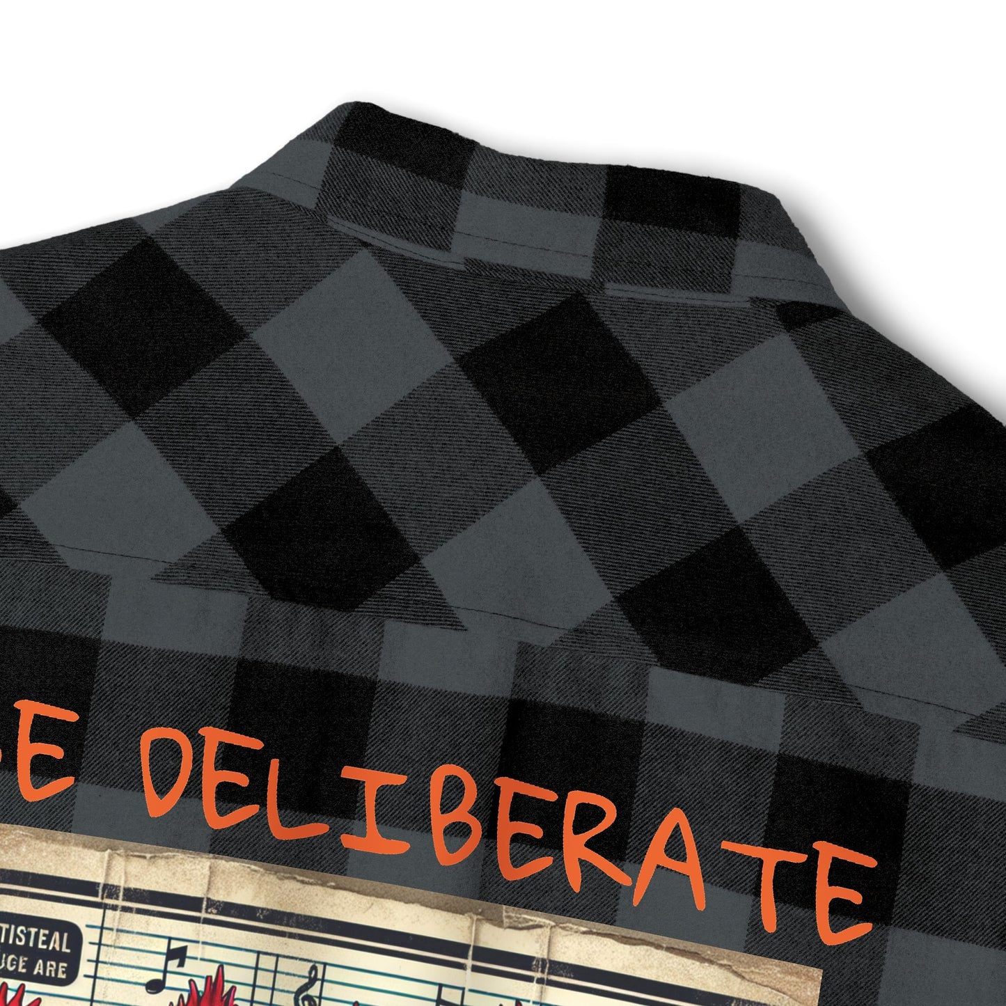 'Be Deliberate' Rooster Rock Band Unisex Flannel Shirt
