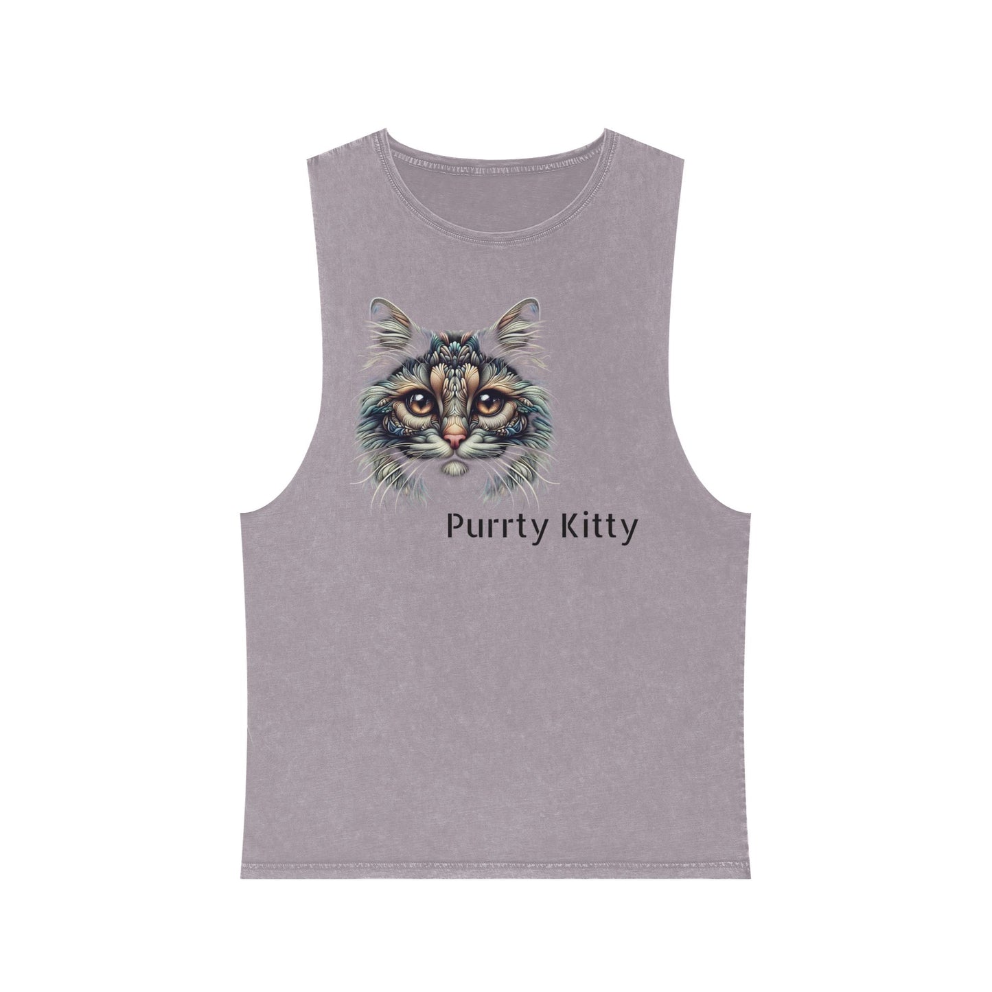Unisex Stonewash Tank Top - Purtty Kitty Graphic Tee