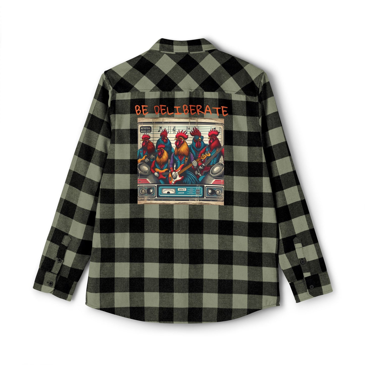 'Be Deliberate' Rooster Rock Band Unisex Flannel Shirt