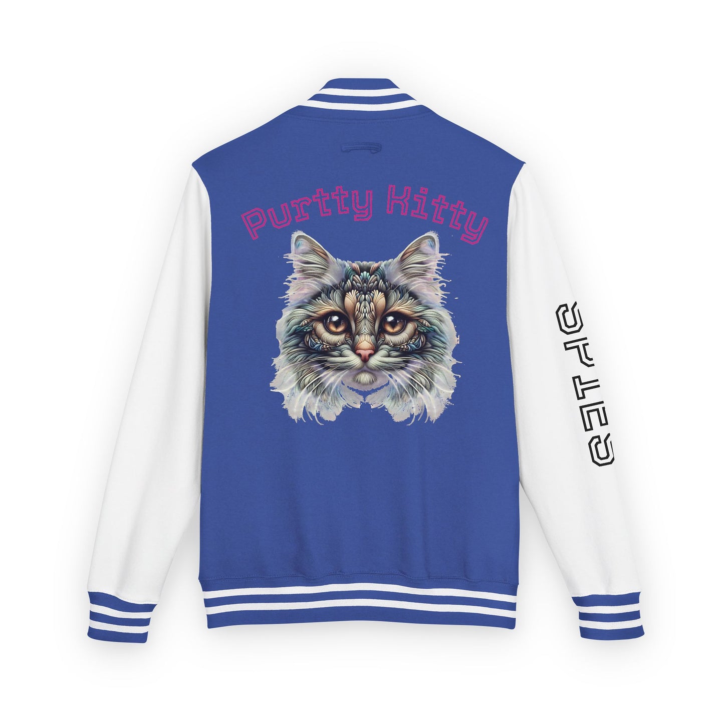 Unisex Heavyweight Letterman Jacket - Purtty Kitty - Spies