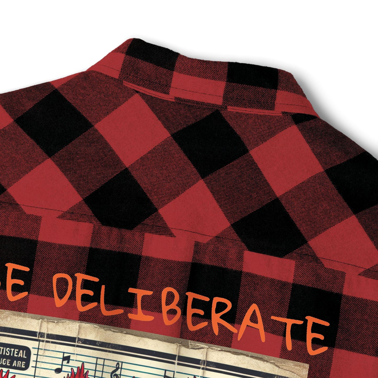 'Be Deliberate' Rooster Rock Band Unisex Flannel Shirt