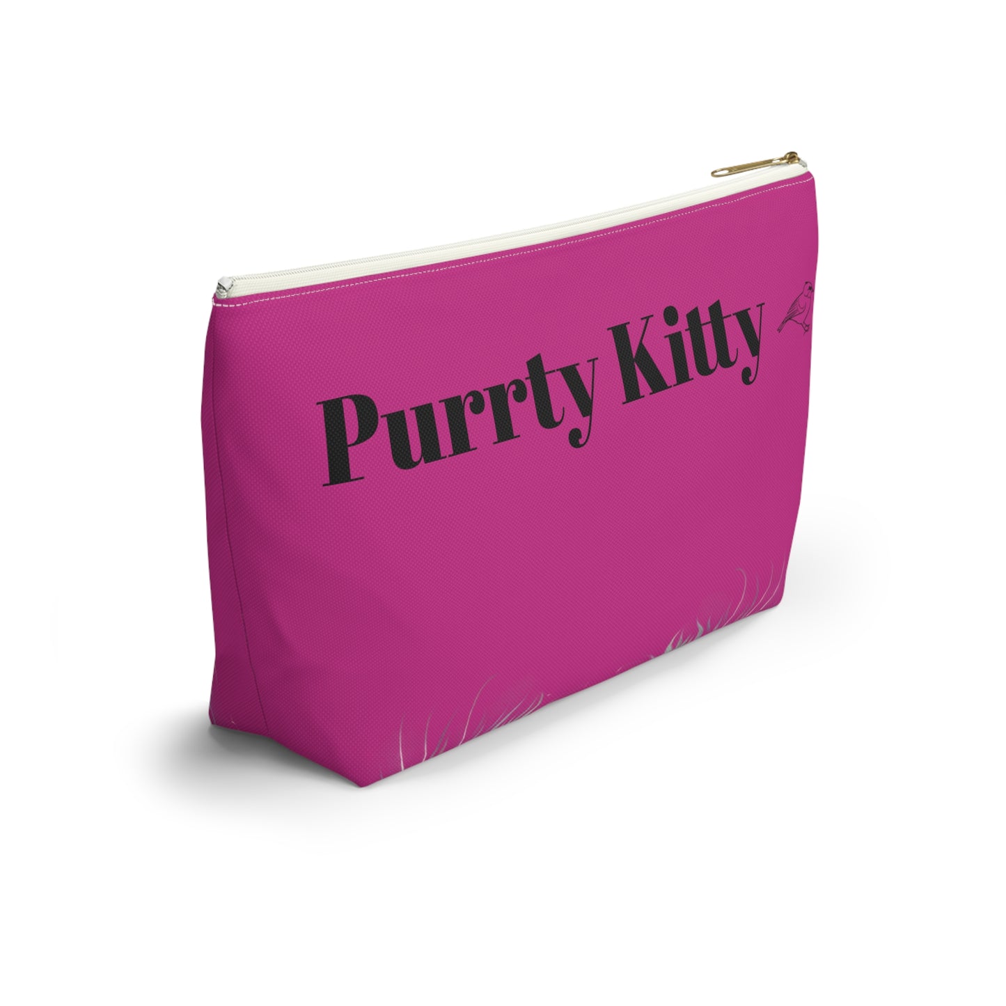 Purrty Kitty Makeup Accessory Pouch - Birds Aren't Real Line