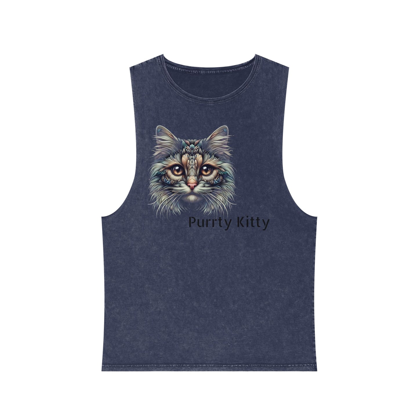 Unisex Stonewash Tank Top - Purtty Kitty Graphic Tee