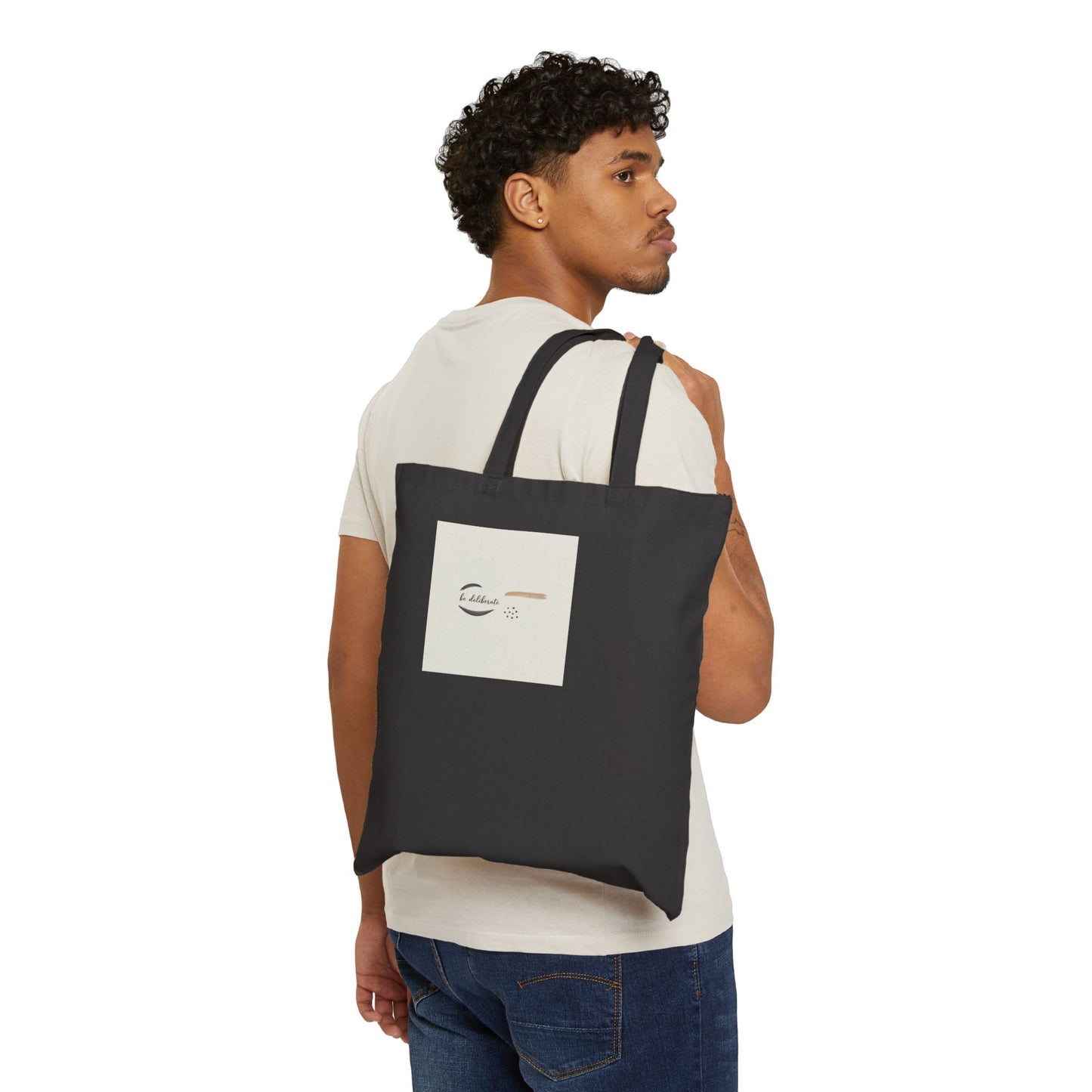 Minimalist Micro-Embroidery Tote, Quiet Luxury Canvas, Neutral Capsule Wardrobe