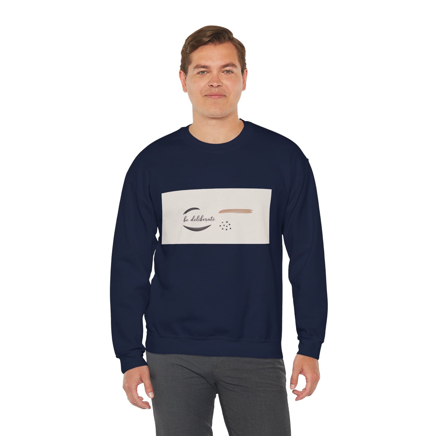 Be Deliberate Minimalist Logo Sweatshirt | Quiet Luxury, Subtle Embroidery Apparel
