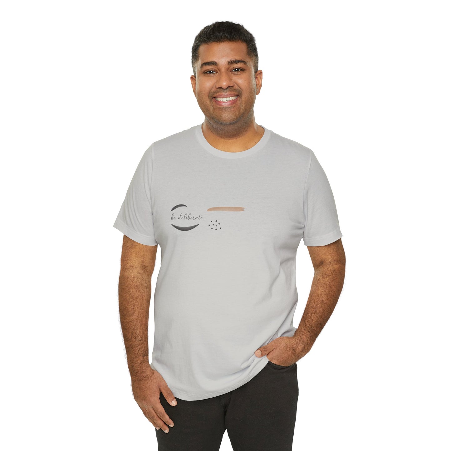Be Deliberate minimalist logo shirt Tee | quiet luxury, subtle embroidery apparel