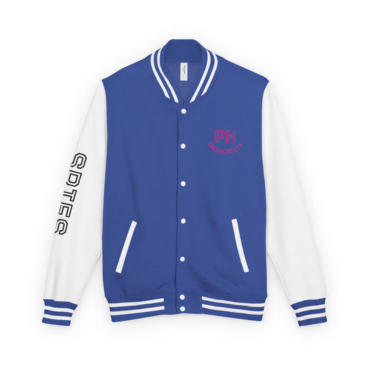 Unisex Heavyweight Letterman Jacket - Purtty Kitty - Spies