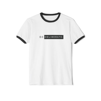 Be Deliberate Rooster Ringer T-Shirt -  'Get Up and Crow'