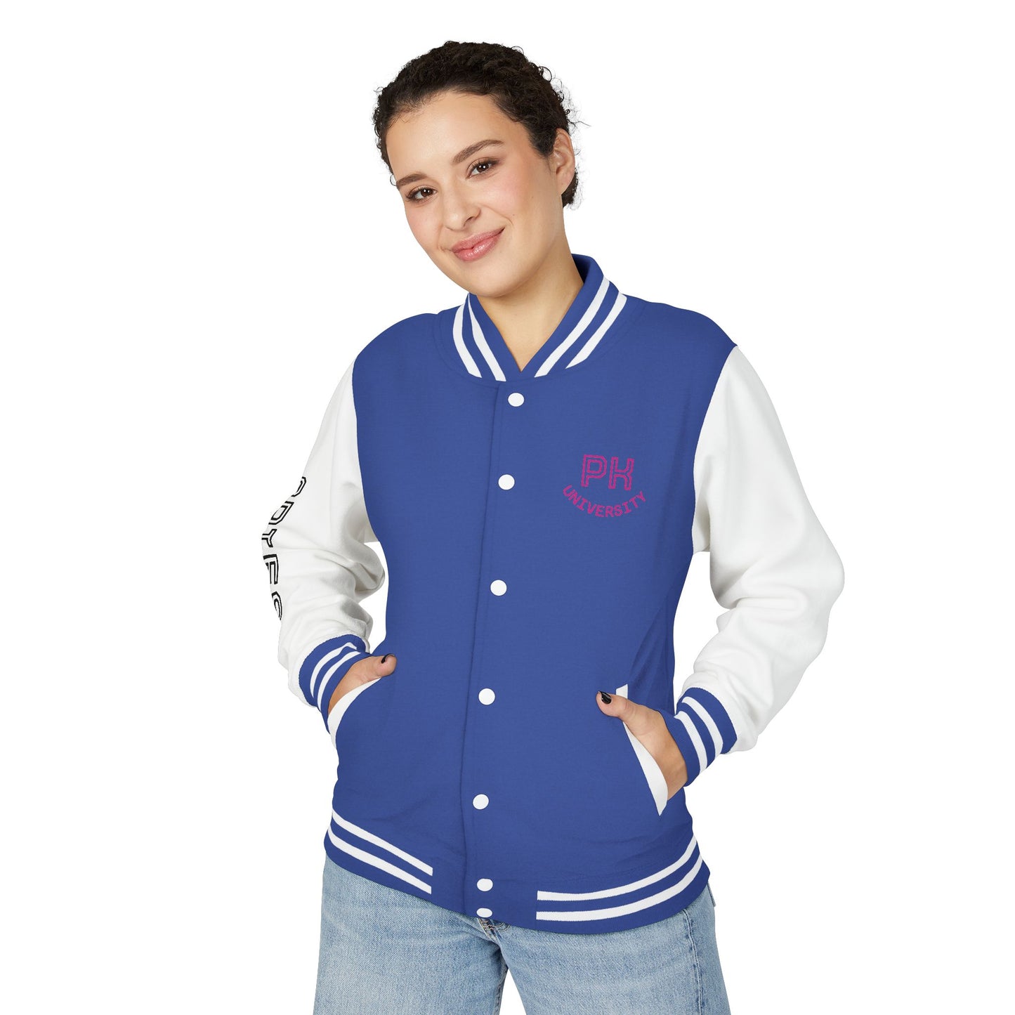 Unisex Heavyweight Letterman Jacket - Purtty Kitty - Spies