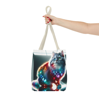 Purtty Kitty Gems Tote Bag - Purity Design for Cat Lovers - Birds Aren't Real