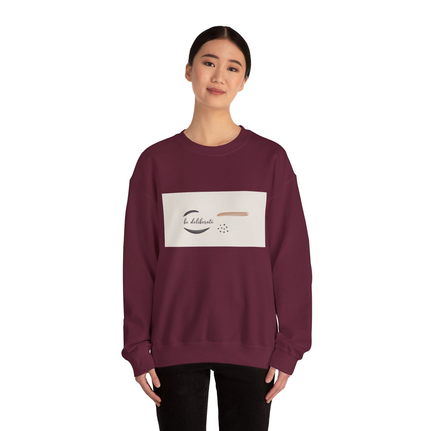 Be Deliberate Minimalist Logo Sweatshirt | Quiet Luxury, Subtle Embroidery Apparel