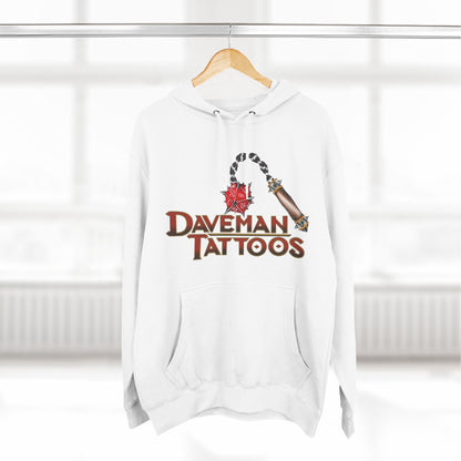 DaveMan Tattoos Branded D&D style Three-Panel Fleece Hoodie