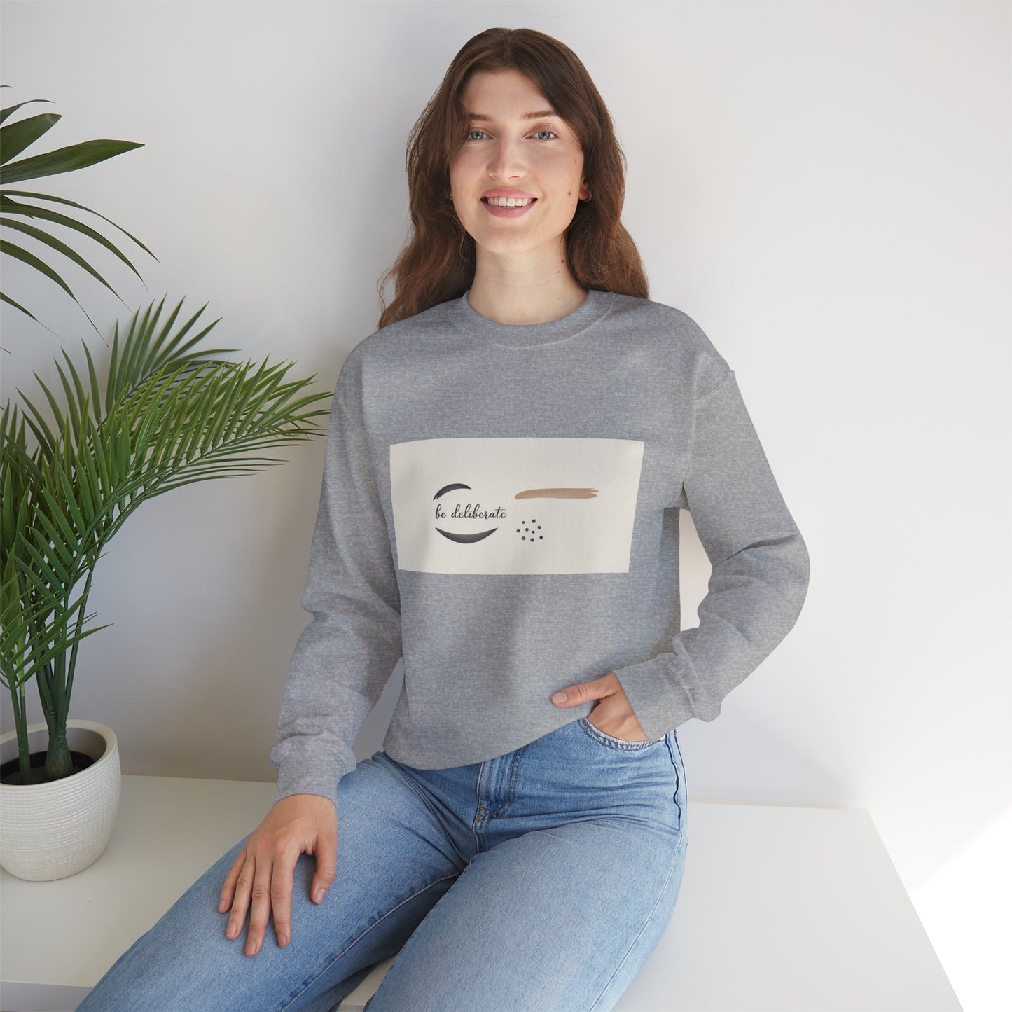 Be Deliberate Minimalist Logo Sweatshirt | Quiet Luxury, Subtle Embroidery Apparel