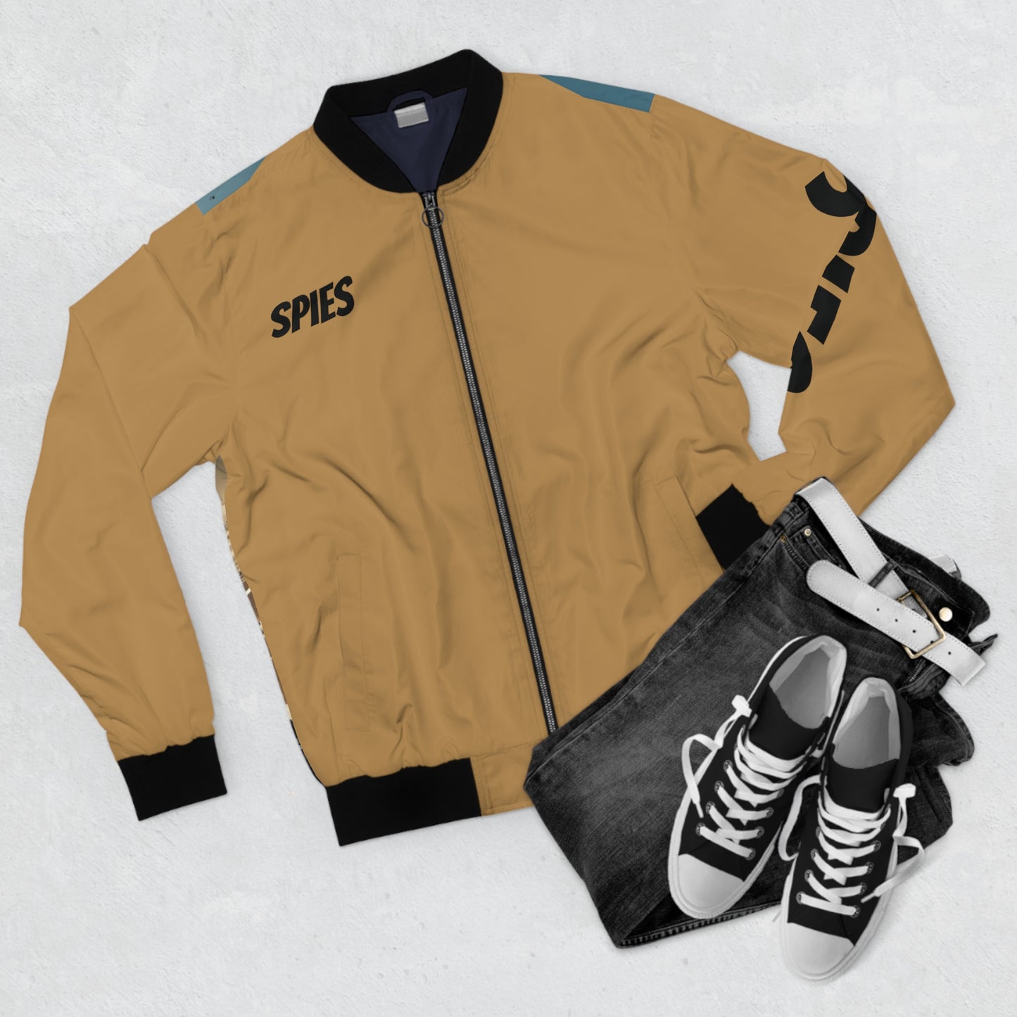Birds and Planes Bomber Jacket with Aviation Graphic - "Spies"
