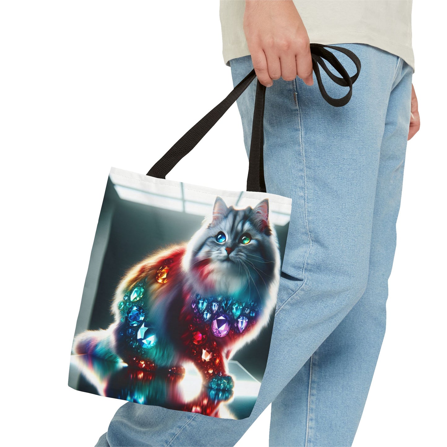 Purtty Kitty Gems Tote Bag - Purity Design for Cat Lovers - Birds Aren't Real