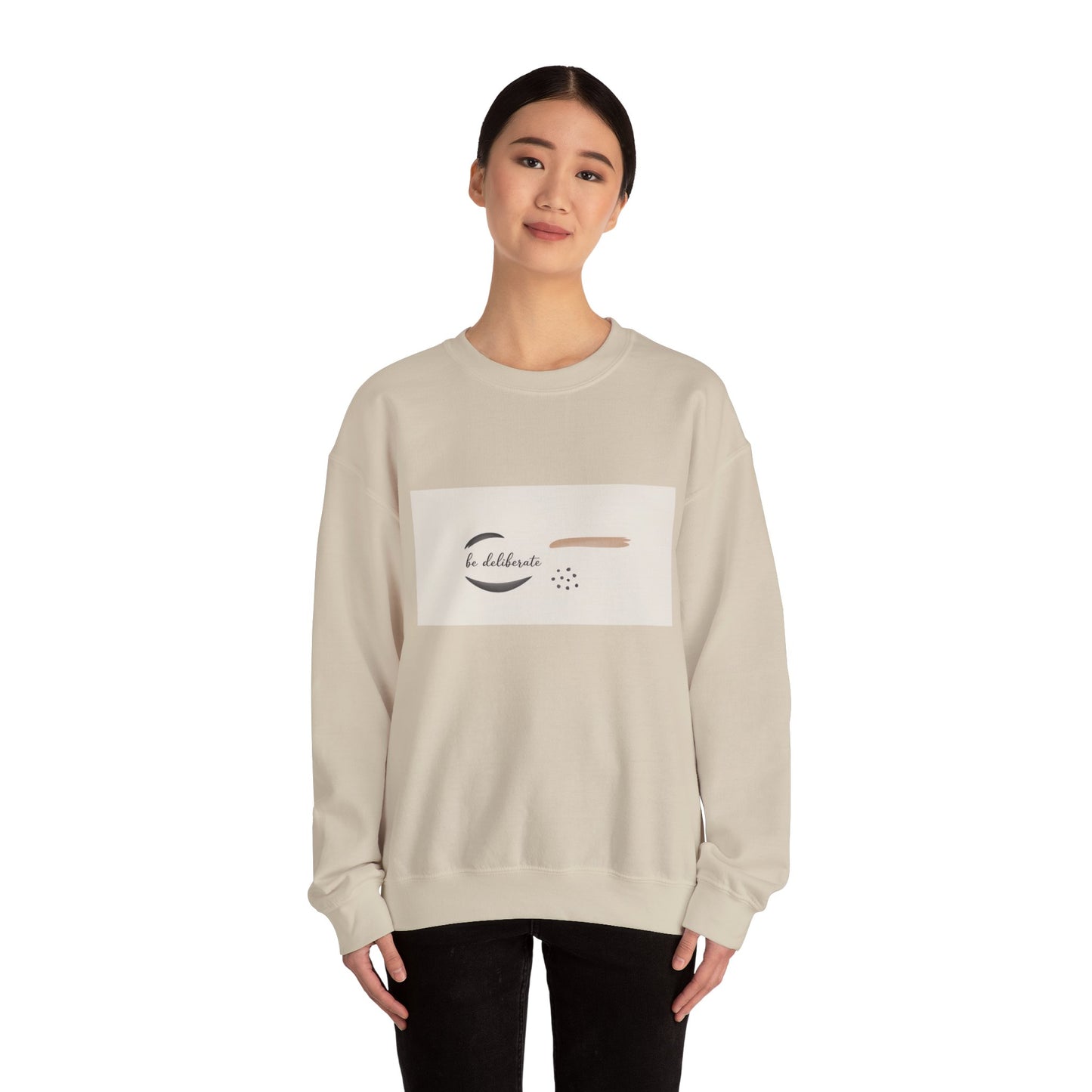 Be Deliberate Minimalist Logo Sweatshirt | Quiet Luxury, Subtle Embroidery Apparel