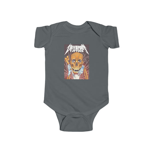 Infant Bodysuit – Retro Skull 'Daveman Tattoos' Graphic Baby Onesie