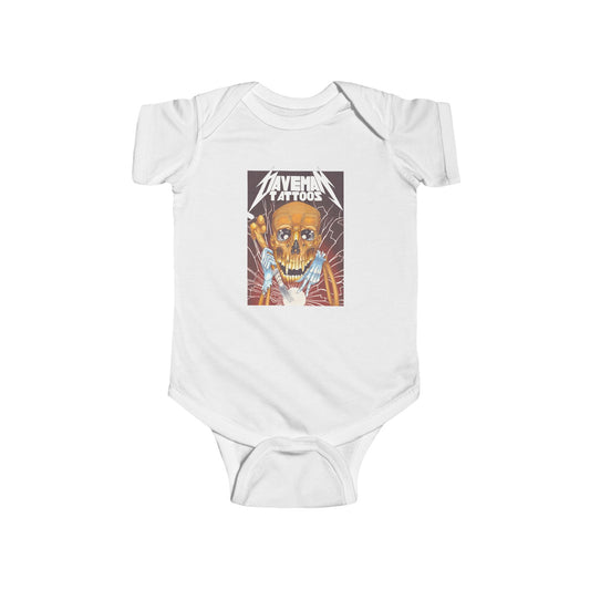 Infant Bodysuit – Retro Skull 'Daveman Tattoos' Graphic Baby Onesie
