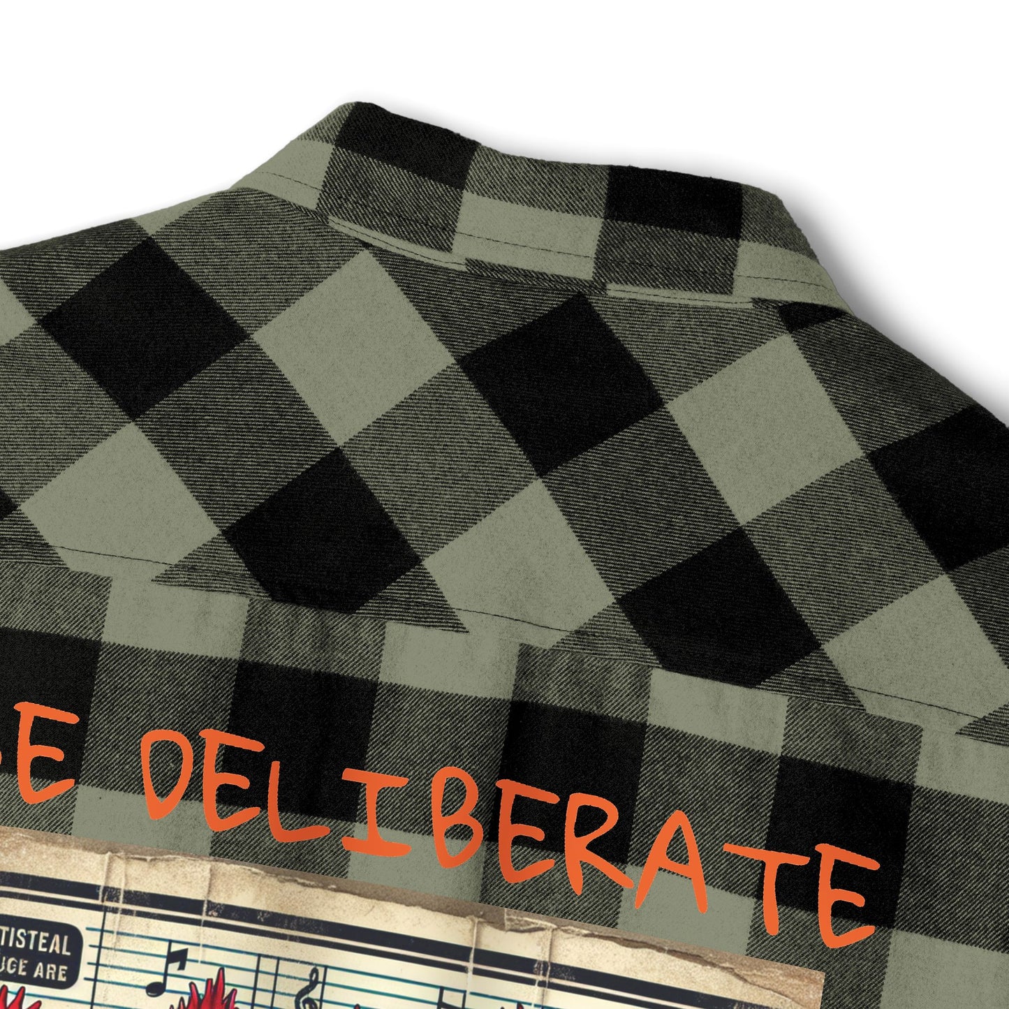 'Be Deliberate' Rooster Rock Band Unisex Flannel Shirt