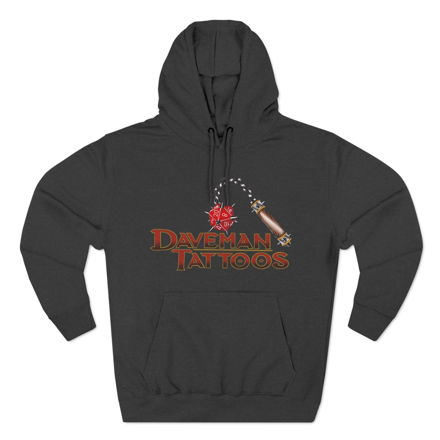 DaveMan Tattoos Branded D&D style Three-Panel Fleece Hoodie