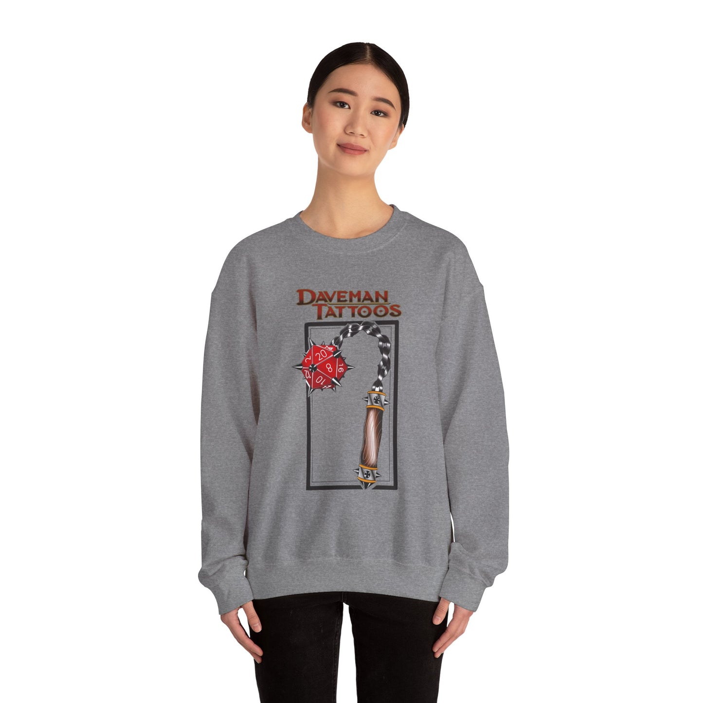 Daveman Tattoos Unisex Heavy Blend™ Crewneck Sweatshirt - Ideal for Gamers & Tattoo Lovers