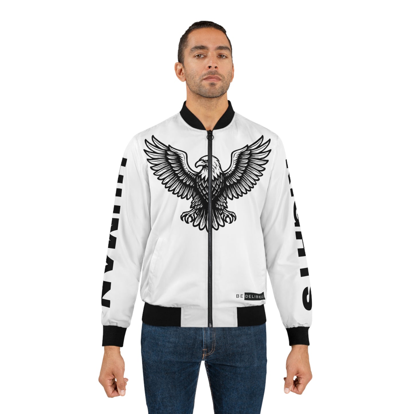 Bald Eagle Human Rights Bomber Jacket - Be Deliberate. Make A Statement.
