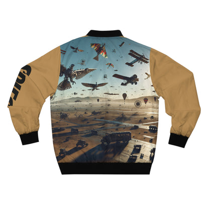 Birds and Planes Bomber Jacket with Aviation Graphic - "Spies"