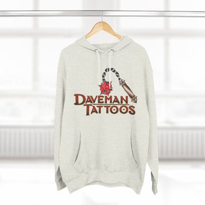 DaveMan Tattoos Branded D&D style Three-Panel Fleece Hoodie