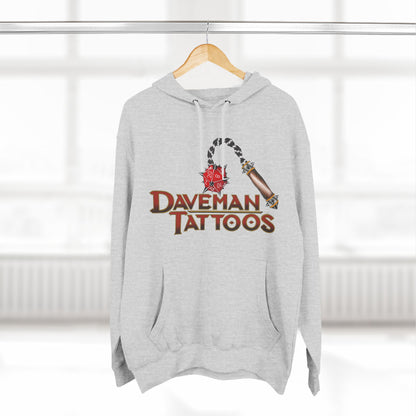 DaveMan Tattoos Branded D&D style Three-Panel Fleece Hoodie