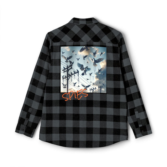 Unisex "Powerline" Print Flannel Shirt - Cozy and Stylish for All Occasions