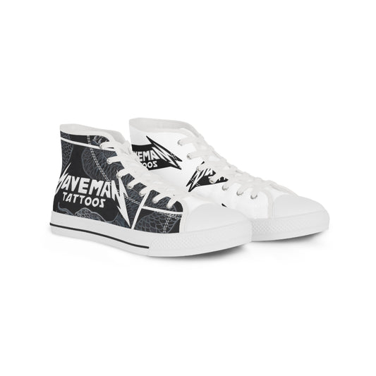 Men's High Top Sneakers — Black Grunge 'Daveman Tattoos' Graphic